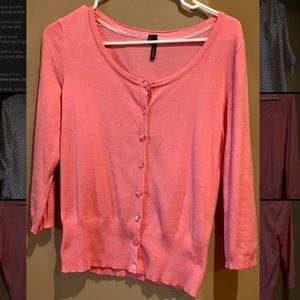 Peach Button-Down Cardigan
